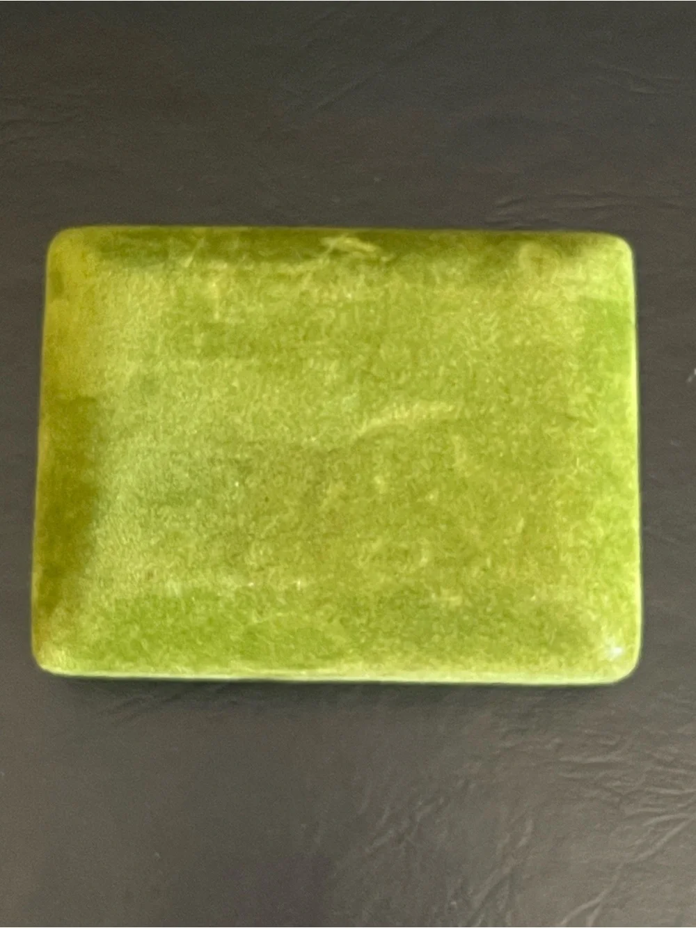 Vintage genuine green jade Stone square cuff links and tie tack.